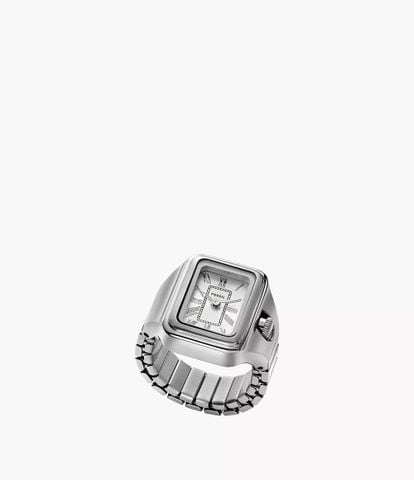 Nhẫn đồng hồ nữ Fossil RAQUEL WATCH RING ES5344 dây thép không gỉ mặt 14MM - màu bạc