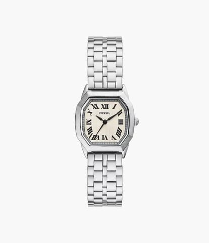 Đồng hồ nữ Fossil HARLOW OCTAGON Mặt vuông 27MM màu bạc dây thép không gỉ ES5363