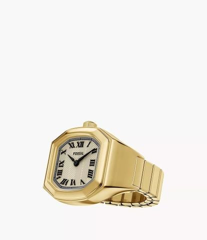 Nhẫn Đồng hồ Nữ Fossil Harlow, 16MM, dây kim loại, màu vàng, mặt Trắng, thép không gỉ ES5446