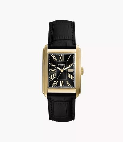 Đồng hồ nam Fossil CARRAWAY FS6091 mặt đen 30mm, dây da đen