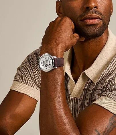 Đồng hồ cơ nam Fossil Grant Automatic, dây da, mặt 45 MM, màu nâu, ME3099