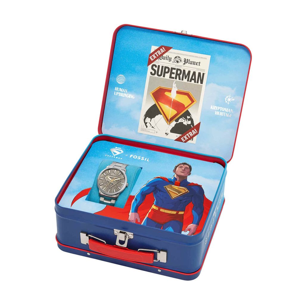 Đồng hồ Nam Fossil Superman  dây thép không gỉ 42 MM mặt  màu xám LE1207SET