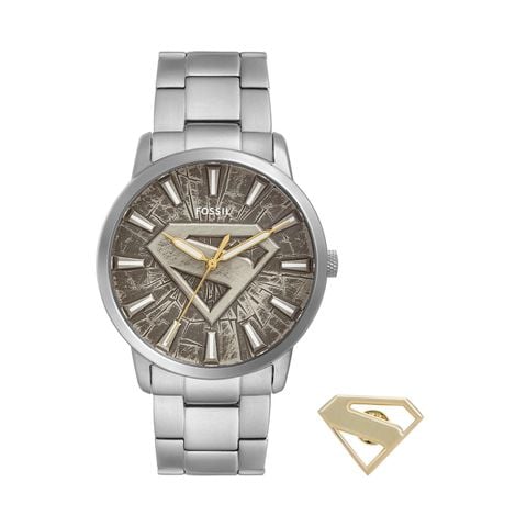 Đồng hồ Nam Fossil Superman  dây thép không gỉ 42 MM mặt  màu xám LE1207SET