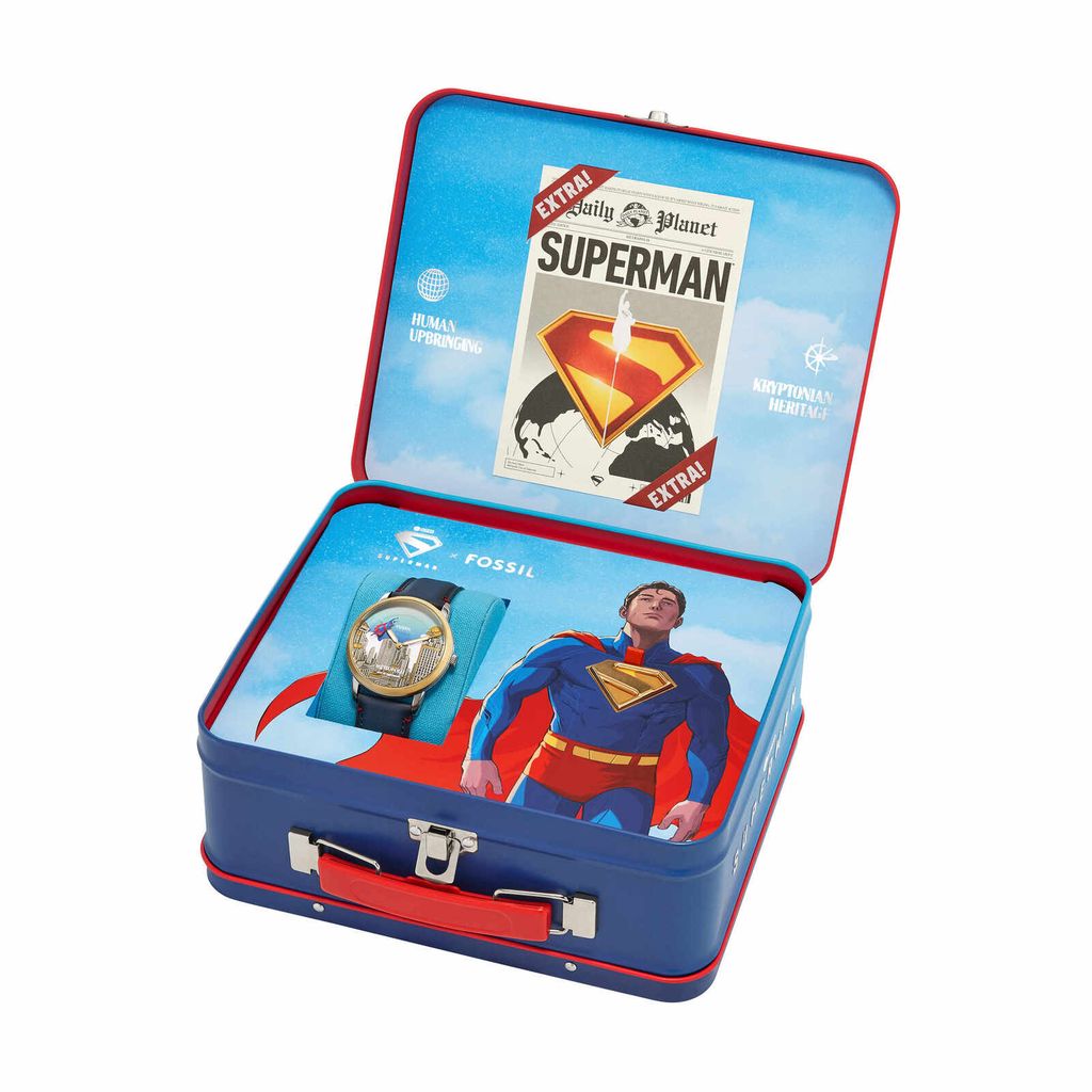 Đồng hồ Nam Fossil Superman dây da 42 MM mặt  nhiều màu LE1208SET
