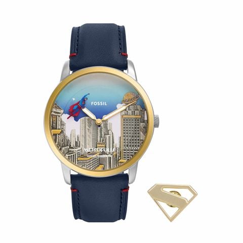 Đồng hồ Nam Fossil Superman dây da 42 MM mặt  nhiều màu LE1208SET