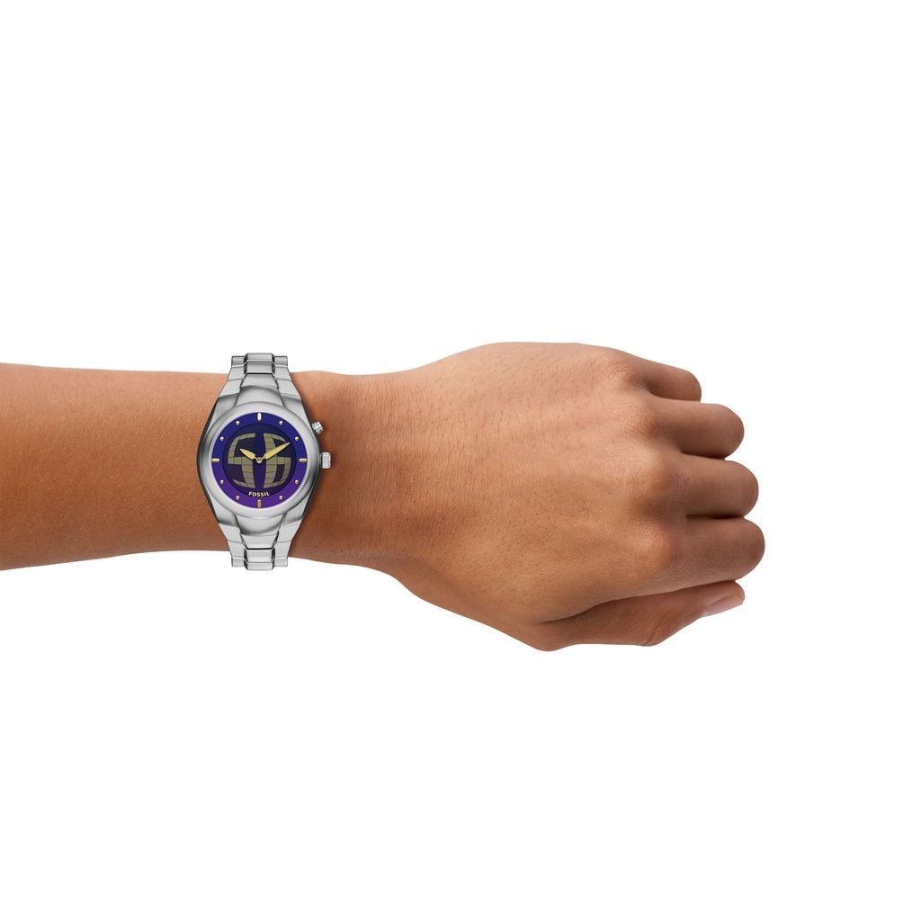 Đồng hồ Fossil Y2K Big Tic Nam dây Thép không rỉ màu Bạc mặt màu Negative Display 40 MM LE1228 - Digital Watch