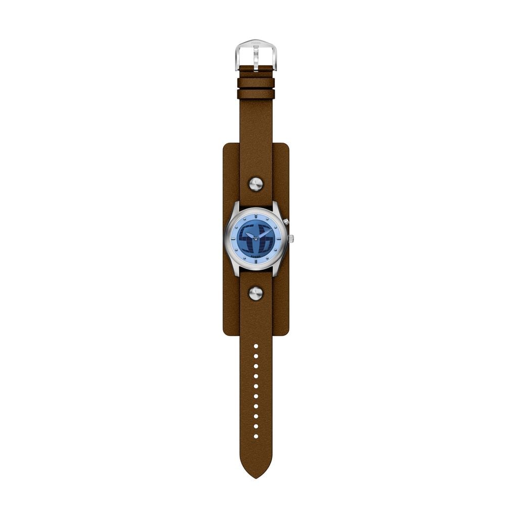 Đồng hồ Fossil Y2K Big Tic Nam dây Da màu Nâu mặt màu Positive Display 40 MM LE1229 - Digital Watch