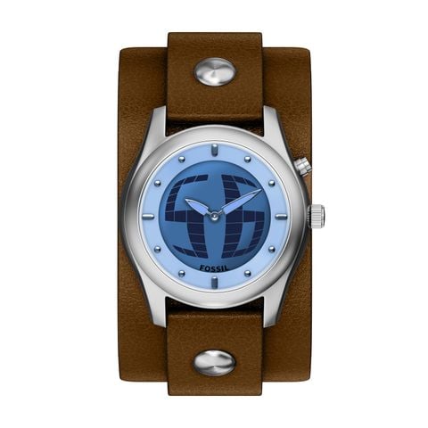 Đồng hồ Fossil Y2K Big Tic Nam dây Da màu Nâu mặt màu Positive Display 40 MM LE1229 - Digital Watch