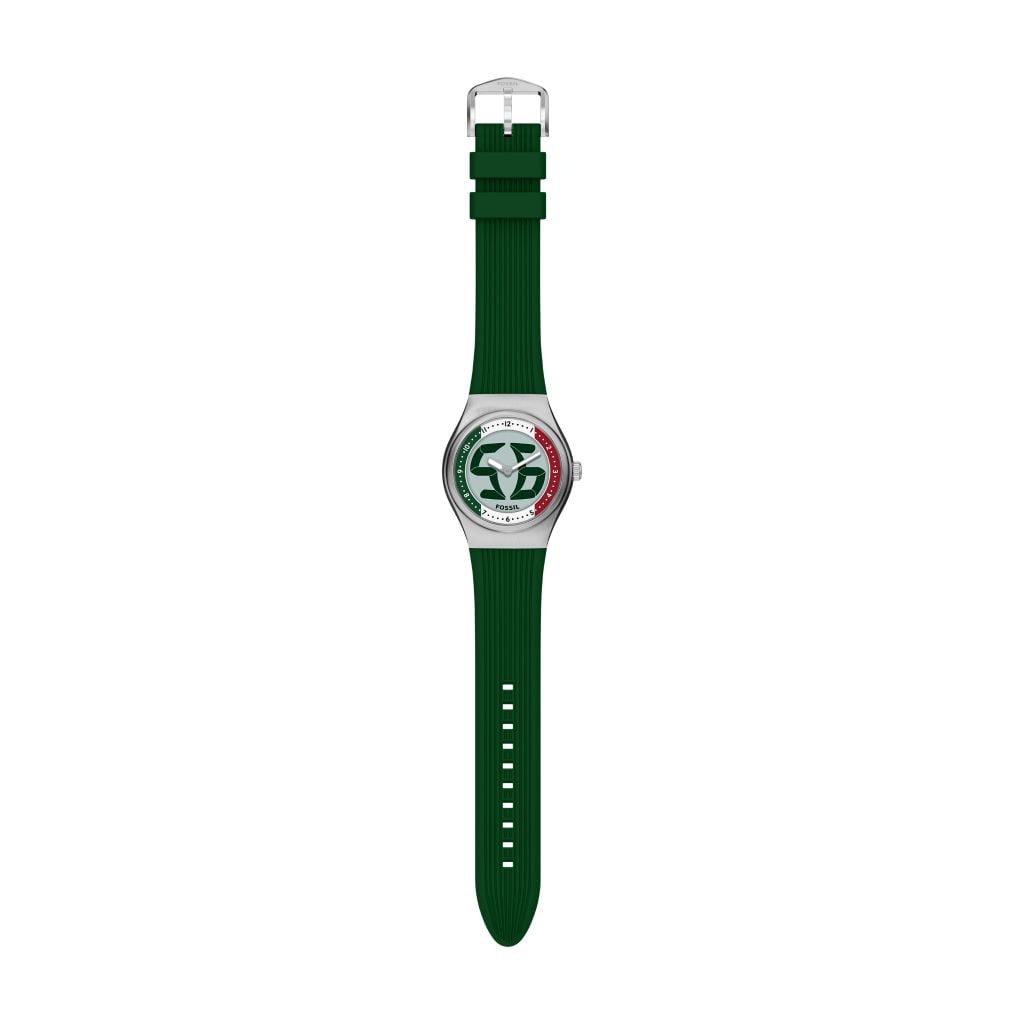 Đồng hồ Fossil Big Tic Flags Nam dây silicone màu xanh lá LE1236 - Digital Watch