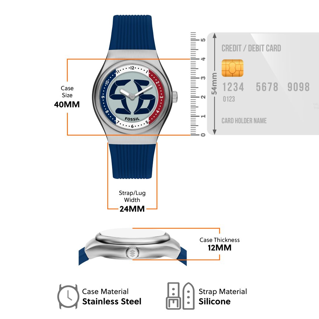 Đồng hồ Fossil Big Tic Flags Nam dây silicone màu xanh dương LE1237 - Digital Watch