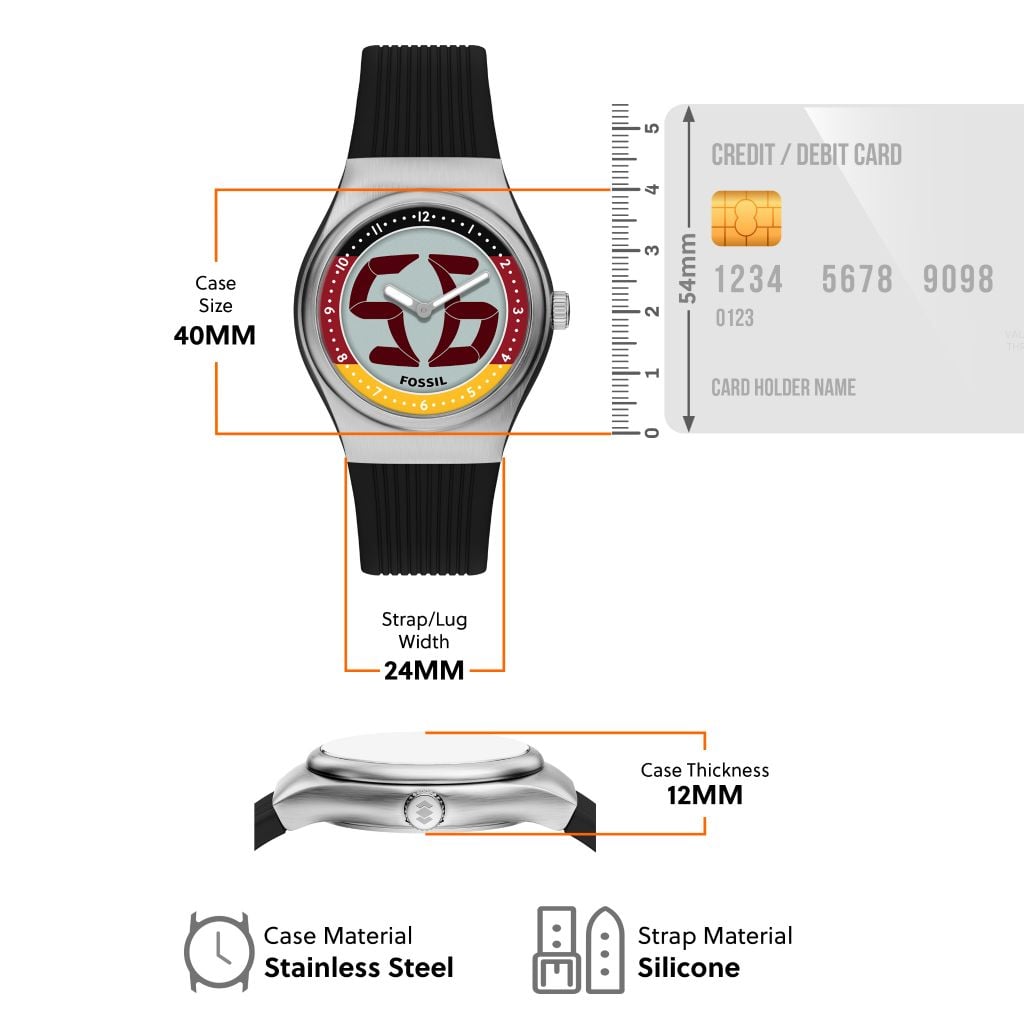Đồng hồ Fossil Big Tic Flags Nam dây silicone màu đen LE1239 - Digital Watch