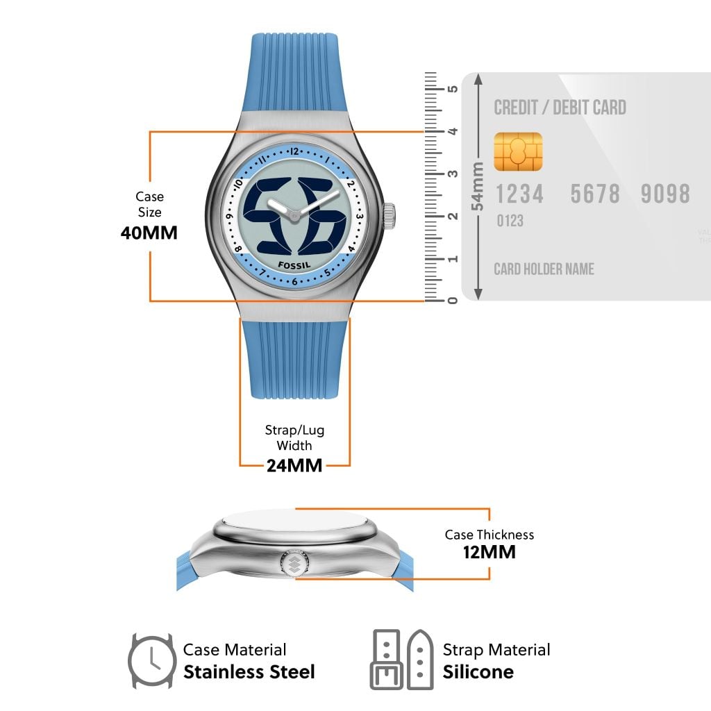 Đồng hồ Fossil Big Tic Flags Nam dây silicone màu xanh dương LE1240 - Digital Watch