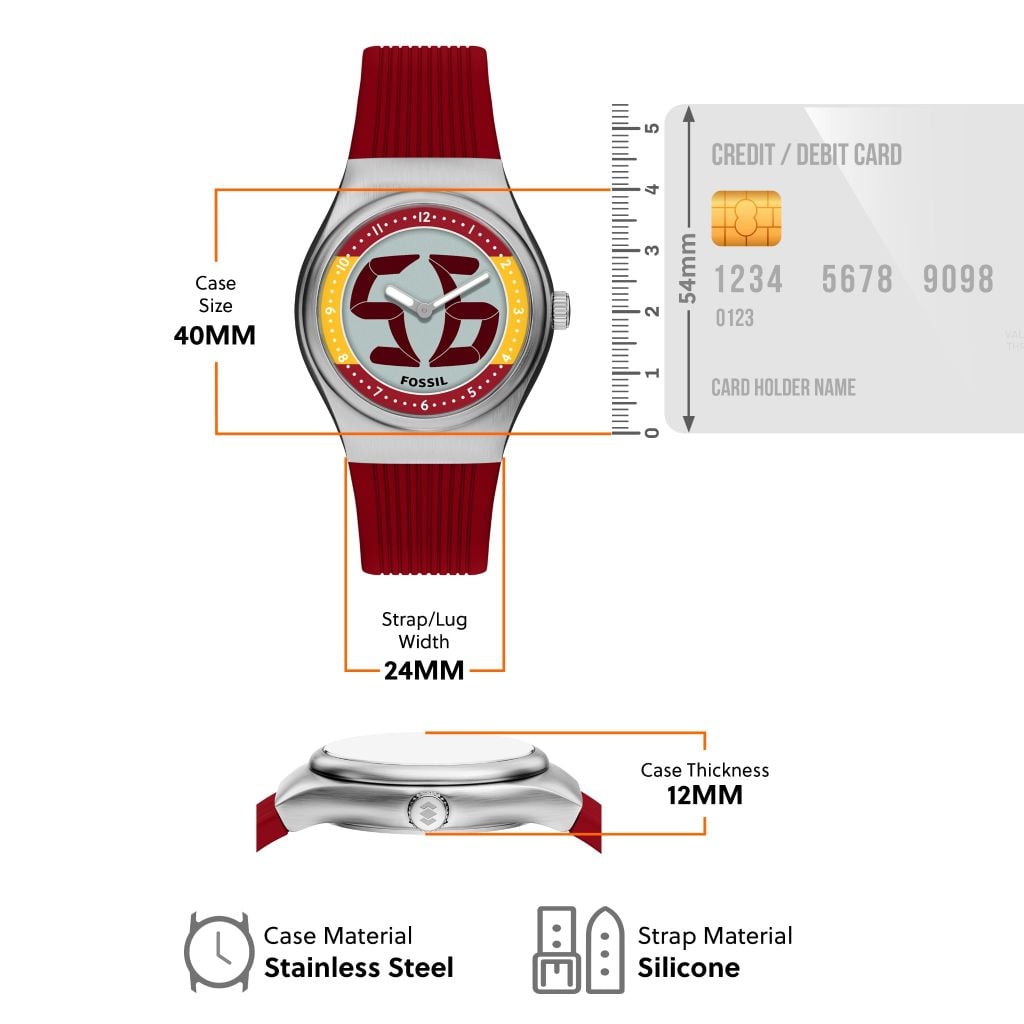 Đồng hồ Fossil Big Tic Flags Nam dây silicone màu đỏ LE1242 - Digital Watch