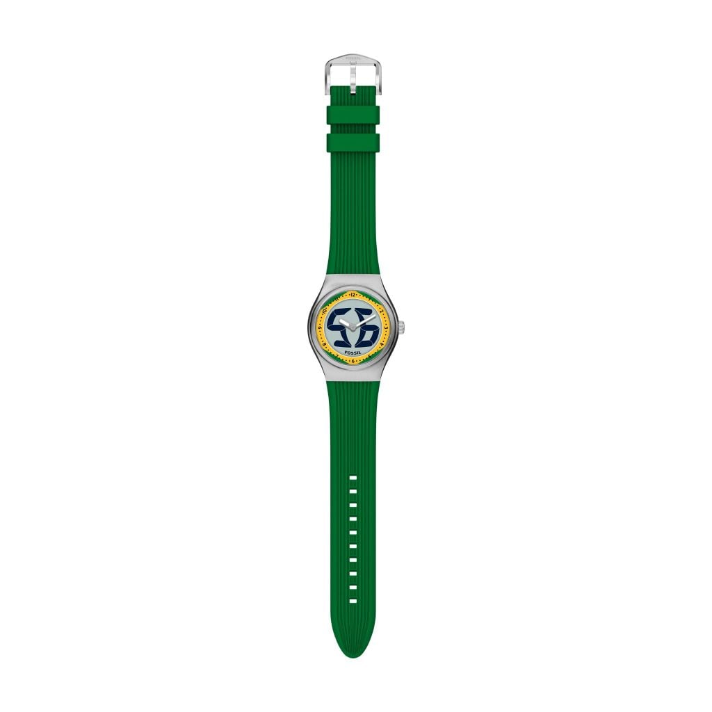 Đồng hồ Fossil Big Tic Flags Nam dây silicone màu xanh lá LE1243 - Digital Watch