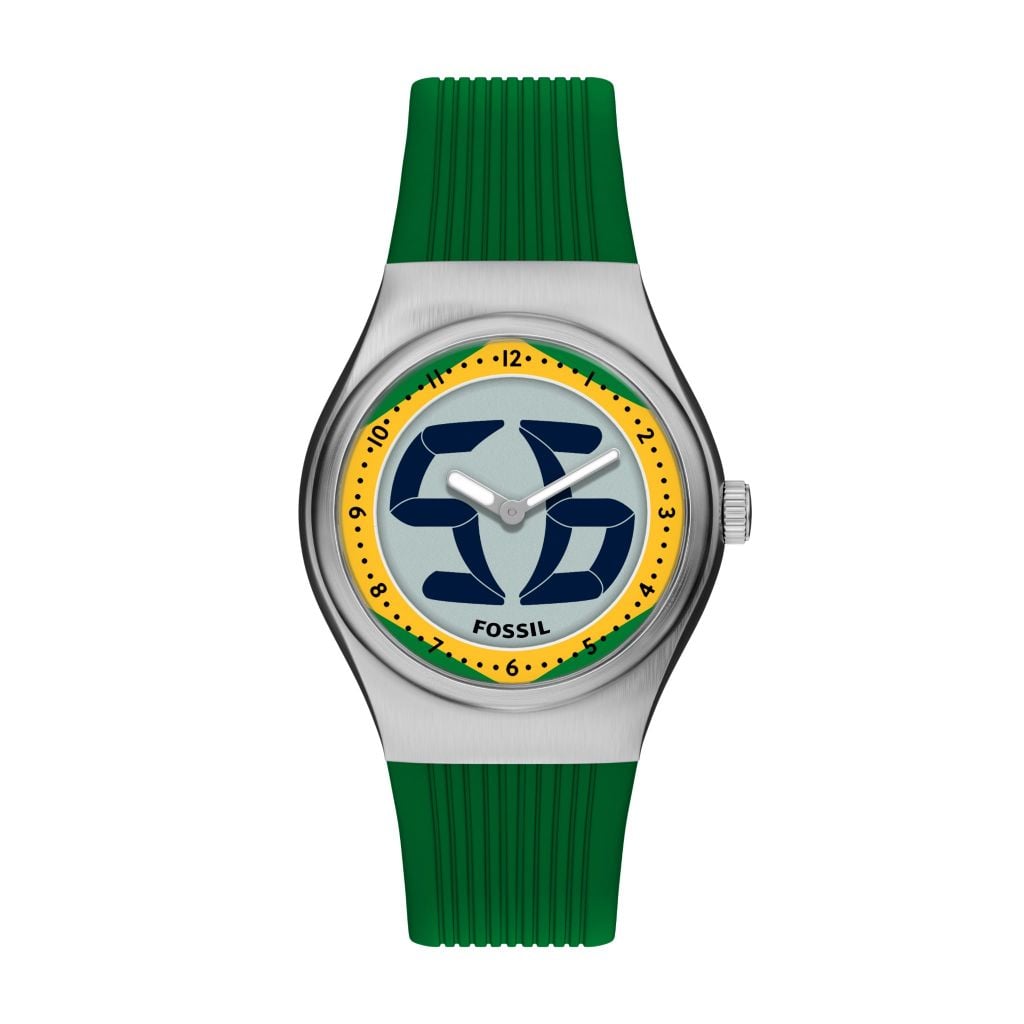 Đồng hồ Fossil Big Tic Flags Nam dây silicone màu xanh lá LE1243 - Digital Watch