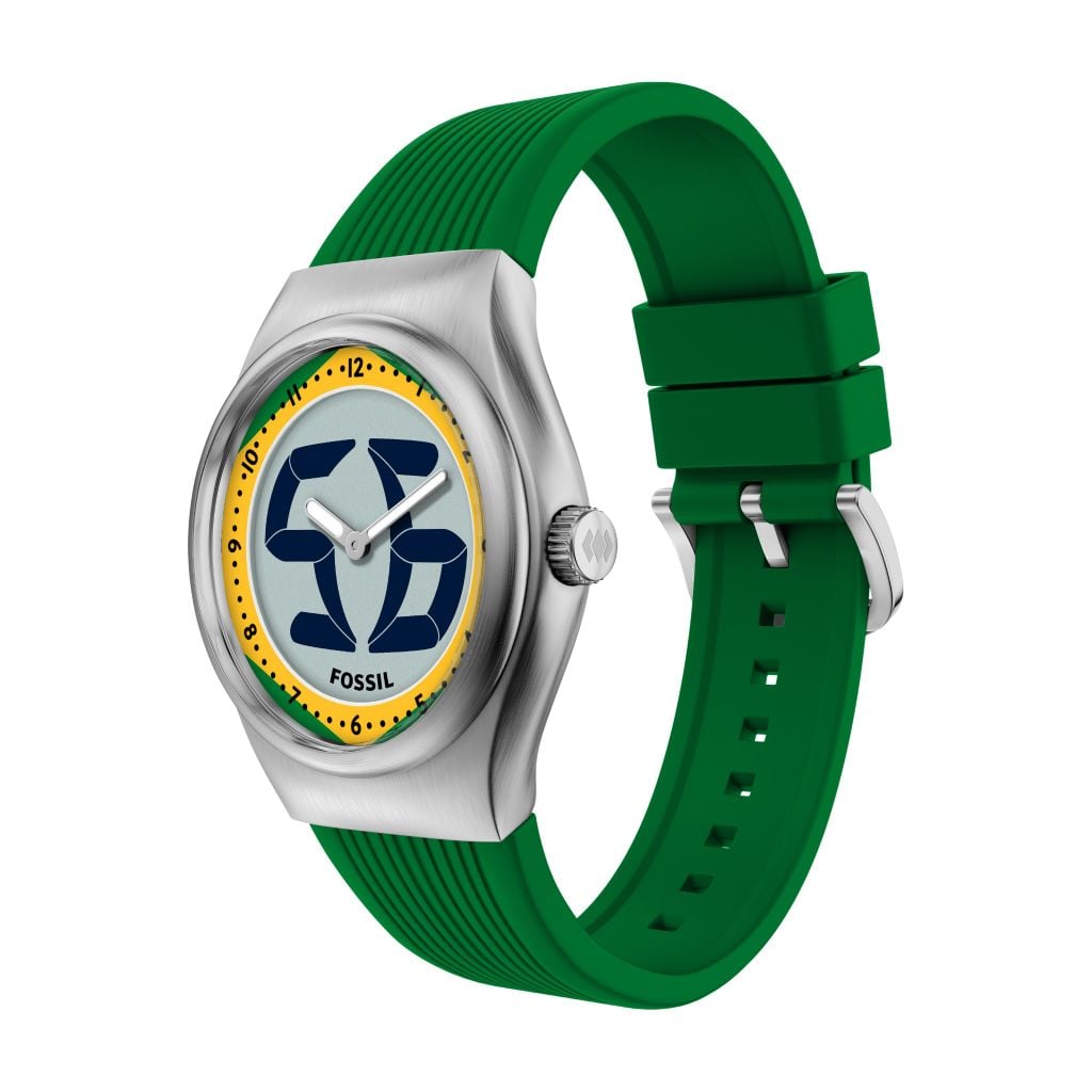 Đồng hồ Fossil Big Tic Flags Nam dây silicone màu xanh lá LE1243 - Digital Watch