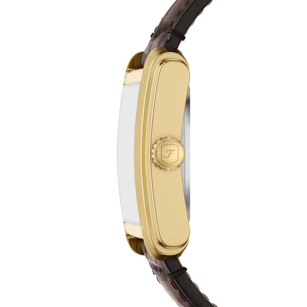 Đồng hồ Nam Carraway dây Da màu Nâu mặt vuông màu Xanh lá 30 MM ME3271