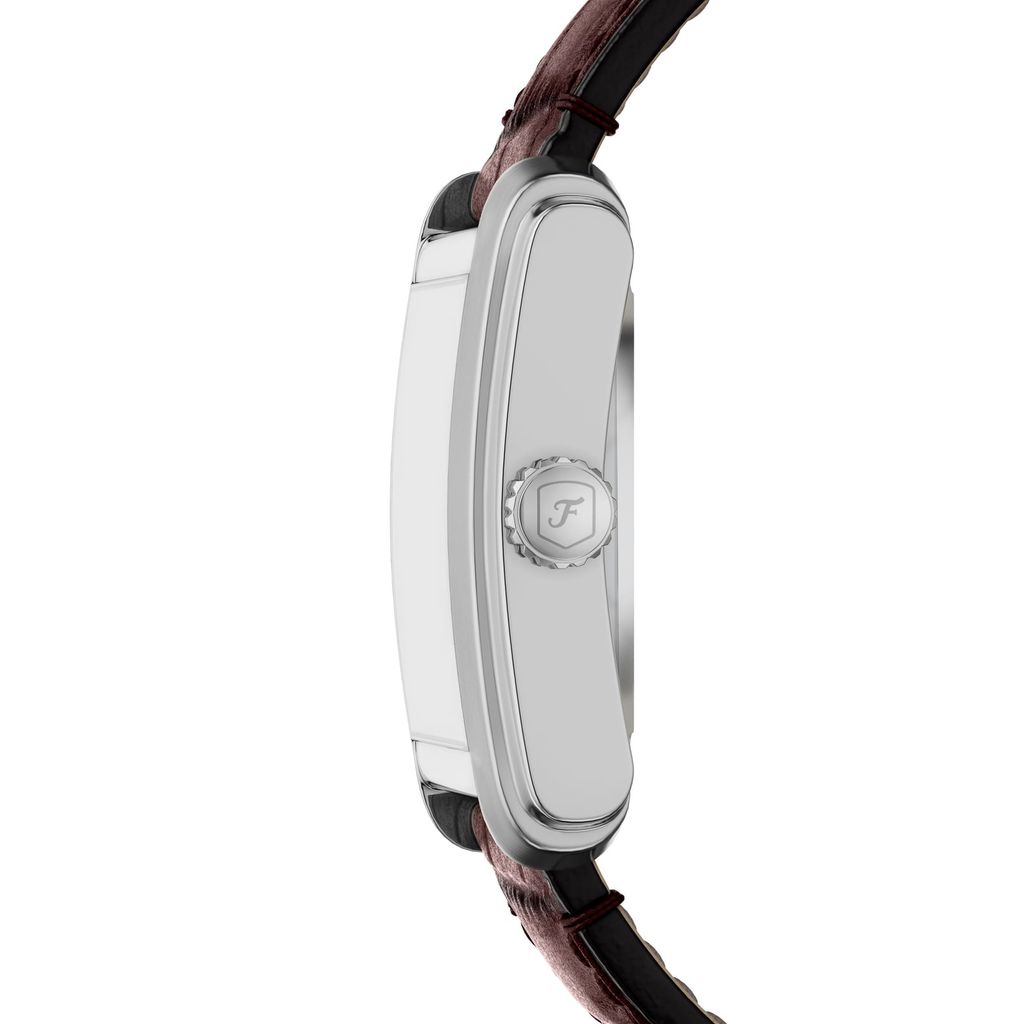 Đồng hồ Nam Fossil Carraway dây da, màu nâu, mặt vuông, màu xanh 28 MM ME3273