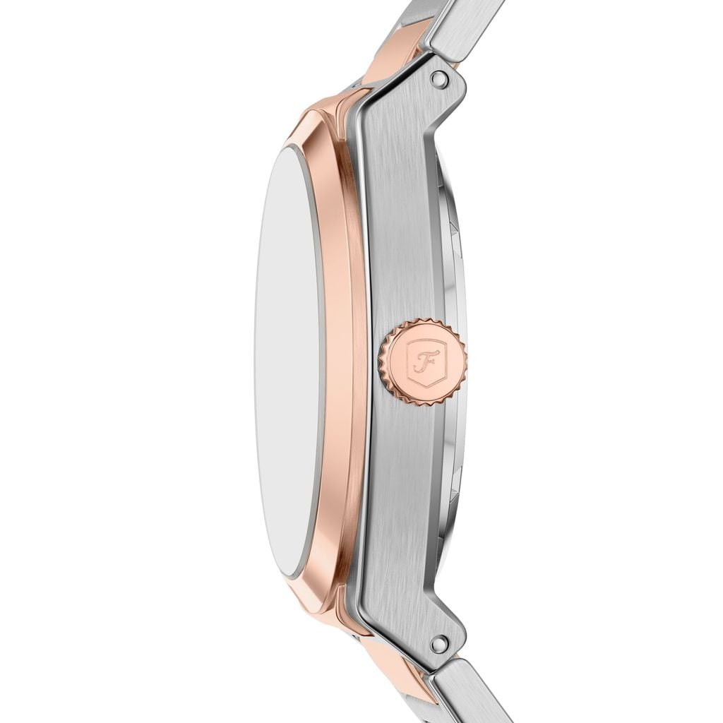 Đồng hồ Nam Everett dây Thép không rỉ màu hai tông  mặt màu Đen 42 MM ME3277