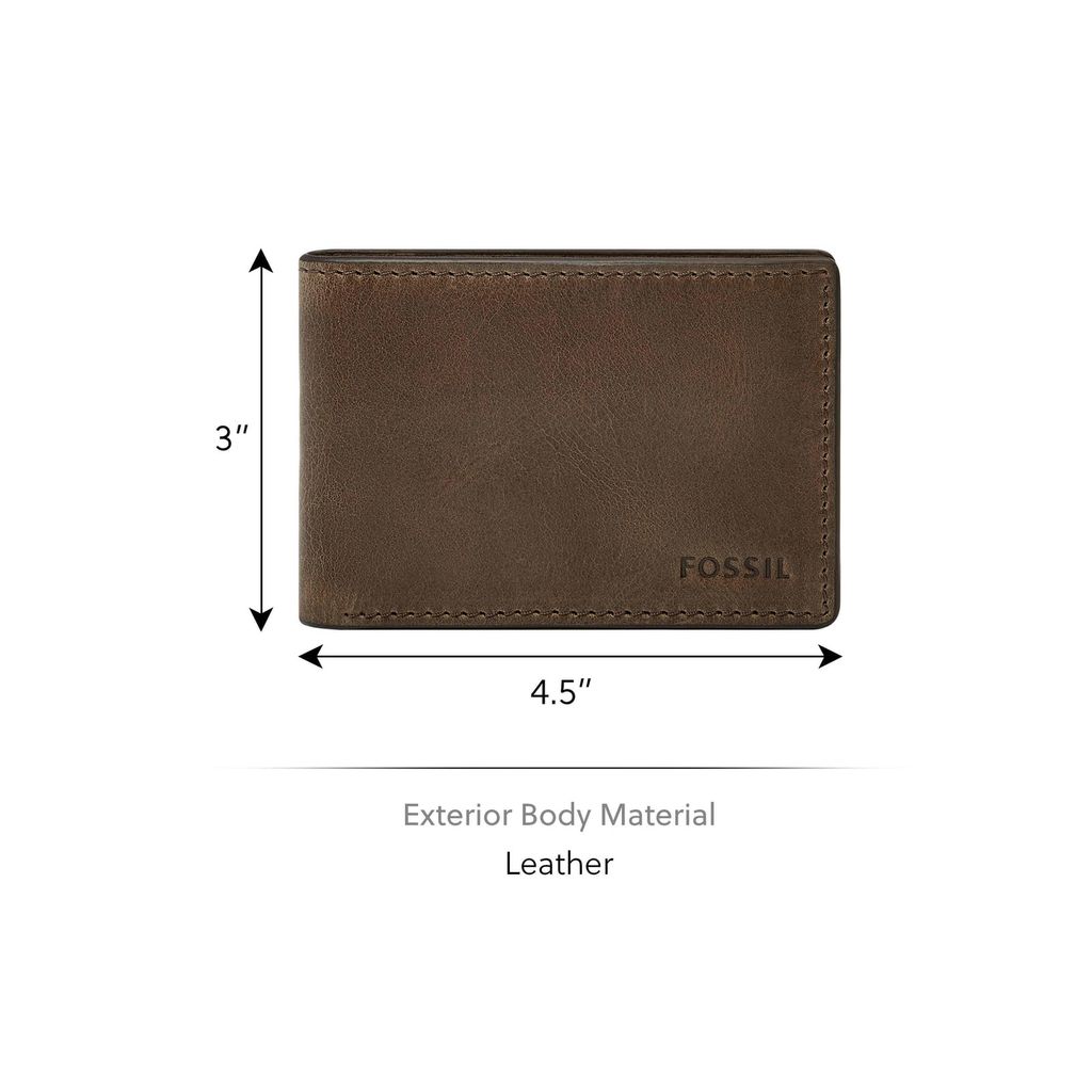 Ví da nam Fossil Derrick màu xám ML4702147
