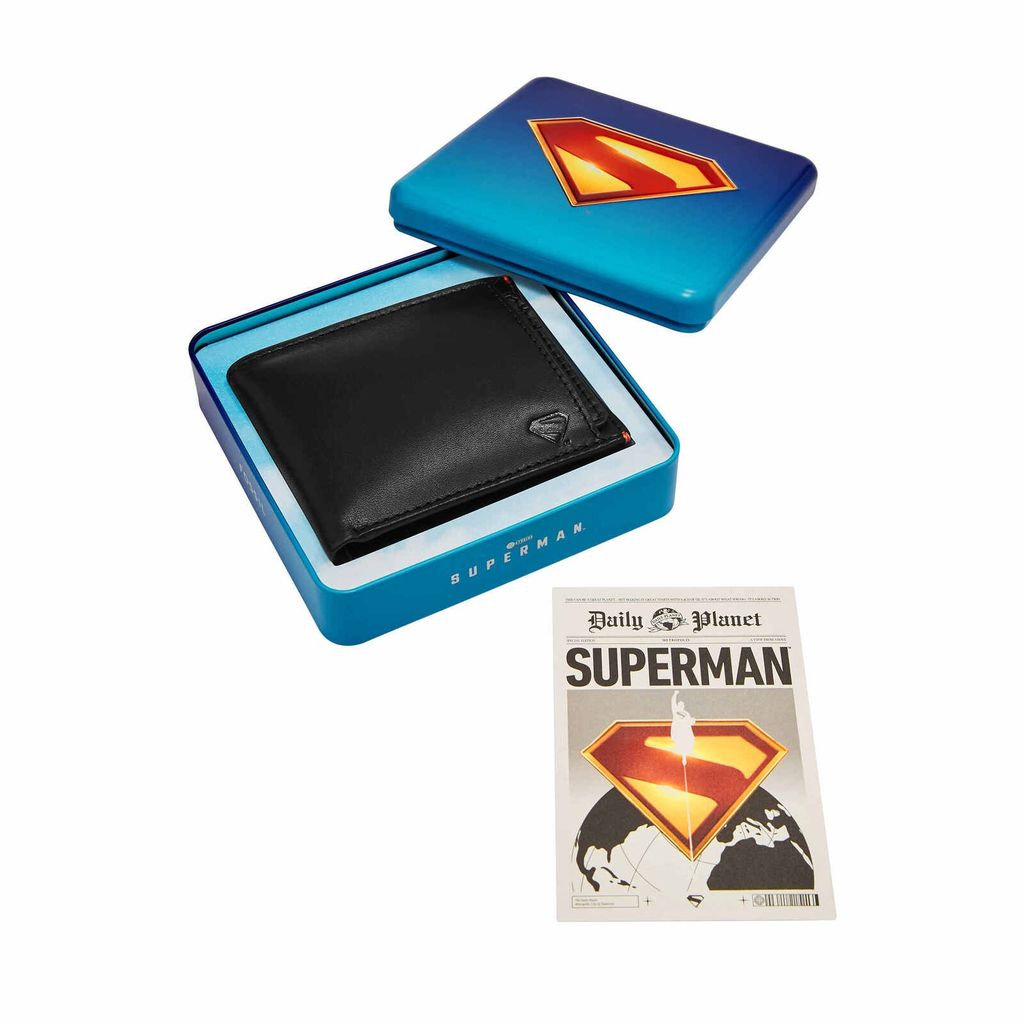 Ví da Nam Superman x Fossil Derrick  Màu đen ML4705001