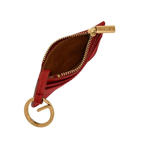 Ví da nữ đựng  thẻ Fossil LENNOX màu đỏ SL10078611