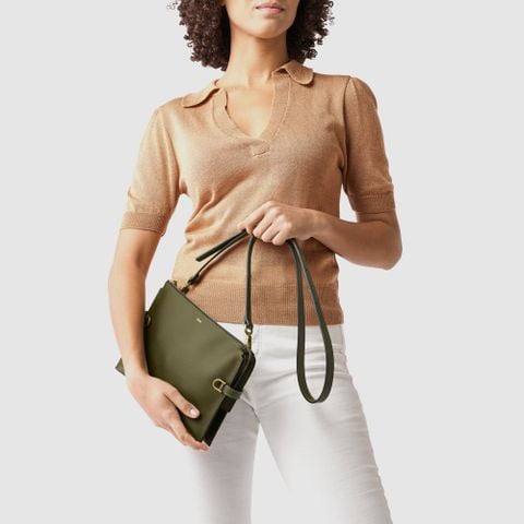 Túi nữ da thật Fossil Kier màu Olive ZB1697376