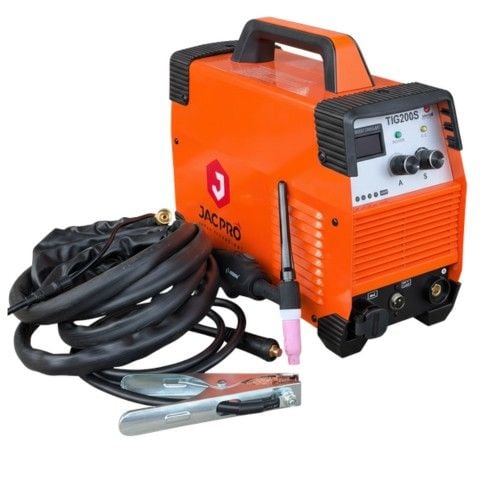 Máy hàn tig Jacpro TIG200S hàn vật liệu có độ dày từ 0.5mm đến 8mm. Ứng dụng trong gia công inox, sản xuất lan can, cầu thang...
