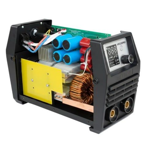 Máy hàn que Hitbox ARC250Pro hàn que 4.0mm đáp ứng tốt nhu cầu gia công sắt thép trong xưởng cơ khí.