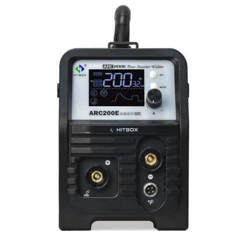 Máy hàn que Hitbox ARC200E Với khả năng hàn vật liệu dày đến 10mm, đáp ứng tốt các công việc gia công.