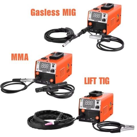 Máy hàn mig Hitbox HBM200 tích hợp 2 chức năng hàn que (MMA) và hàn MIG không dùng khí.