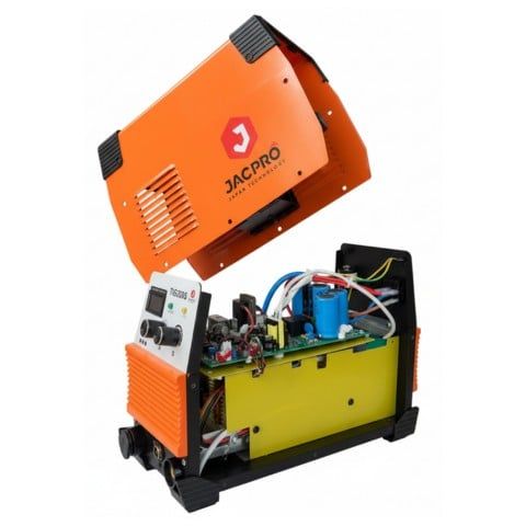 Máy hàn tig Jacpro TIG200S hàn vật liệu có độ dày từ 0.5mm đến 8mm. Ứng dụng trong gia công inox, sản xuất lan can, cầu thang...