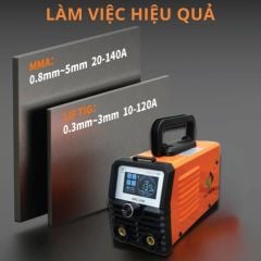 Máy hàn que Hitbox ARC-200S hàn que từ 1.6mm đến 4.0mm. Hỗ trợ hàn TIG chạm (Lift TIG)