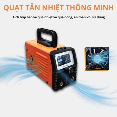 Máy hàn que Hitbox ARC-200S hàn que từ 1.6mm đến 4.0mm. Hỗ trợ hàn TIG chạm (Lift TIG)