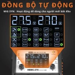 Máy hàn mig Hitbox HBMC-270 khả năng cắt sạch kim loại đến 5mm và tối đa 15mm.