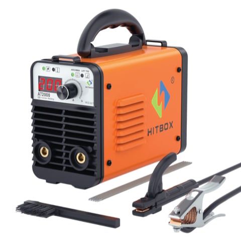 Máy hàn que Hitbox AT2000 hỗ trợ que hàn 1.6 – 3.2mm. Tích hợp hàn Lift TIG bằng núm vặn.