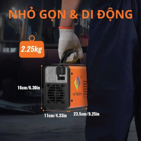 Máy hàn que Hitbox AT2000 hỗ trợ que hàn 1.6 – 3.2mm. Tích hợp hàn Lift TIG bằng núm vặn.