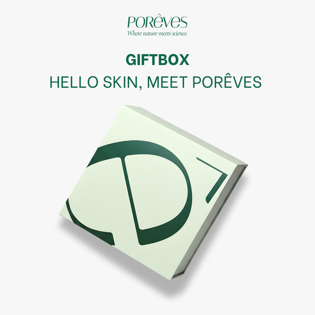  PORÊVES Hộp Quà Tặng Trọn Bộ Chăm Sóc Da Nhạy Cảm Gel Rửa Mặt Thảo Mộc 50ml Serum Prebiotic 30ml & Cream Dưỡng Ẩm 50ml Combo Full Routine Pháp 
