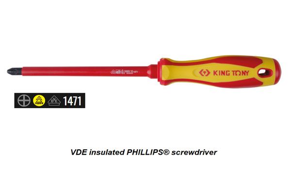  Tua vít bake cách điện PH2x100mm Kingtony 14710204 