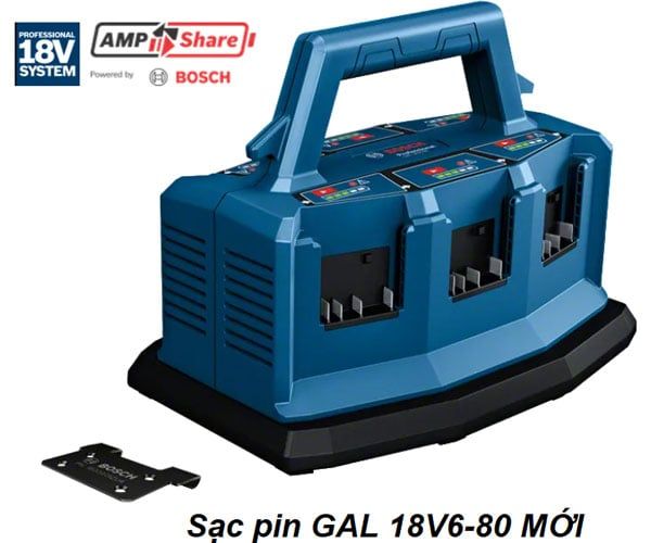  Sạc pin Bosch GAL 18V6-80 MỚI 1600A01U9L 