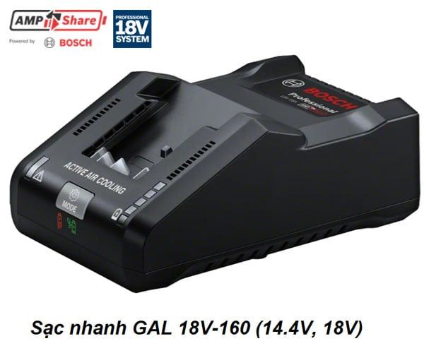  Sạc nhanh pin Bosch GAL 18V-160 (14.4V, 18V) 