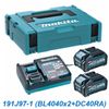 Bộ 2 Pin Makita BL4040 40Vmax 4.0Ah + Sạc nhanh DC40RA 191J97-1 (PSKG1)