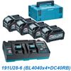 Bộ 4 Pin Makita BL4040 40Vmax 4.0Ah + Sạc nhanh 2 cổng DC40RB 191U28-6