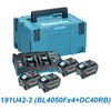 Bộ 4 Pin Makita BL4050F 40Vmax 4.0Ah + Sạc nhanh 2 cổng DC40RB 191U42-2