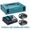 Bộ 2 Pin Makita BL1850B 18V 5.0Ah + Sạc nhanh DC18RC 198116-4 (MKP1RT182)