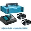 Bộ 2 Pin Makita BL1830B 18V 3.0Ah + Sạc nhanh DC18RC 197952-5 (MKP1RF182)