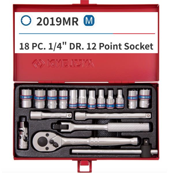  Bộ tuýp 1/4 inch 18 chi tiết Kingtony 2019MR03 tuýp 12 cạnh 