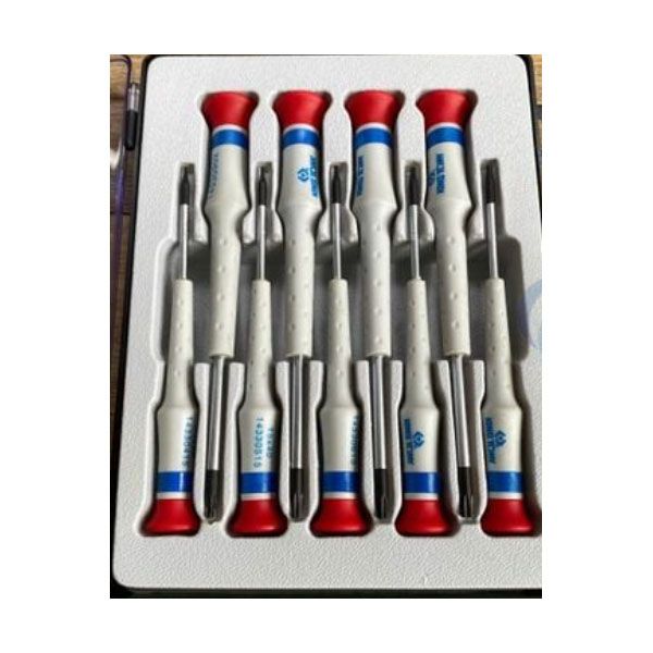  Bộ tua vít sửa điện tử 9 chi tiết đầu sao cán trắng Kingtony 32309MR 
