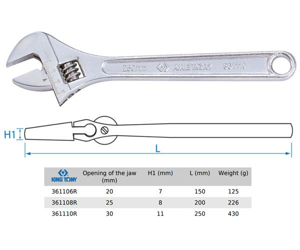 Mỏ lết 10 Inch/250mm Kingtony 3611-10R 