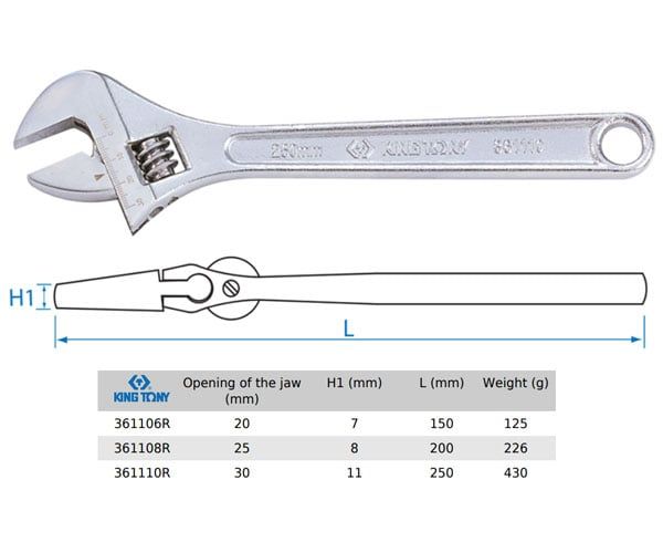  Mỏ lết 8 Inch/200mm Kingtony 3611-08R 